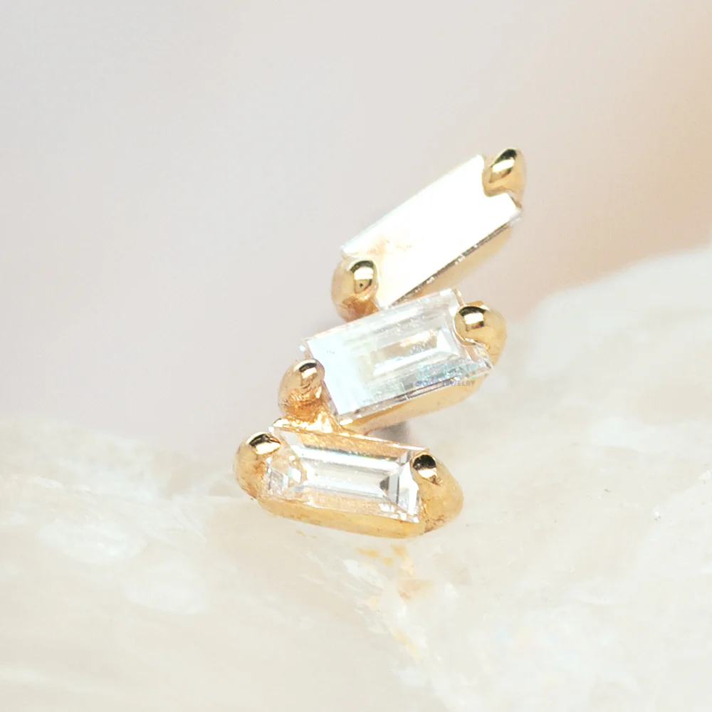 threadless: "Staxx" End in Gold with Diamond - Image 2