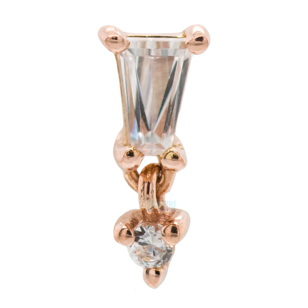 threadless: "Yves" End with Dangle in Gold with CZ's - Image 6