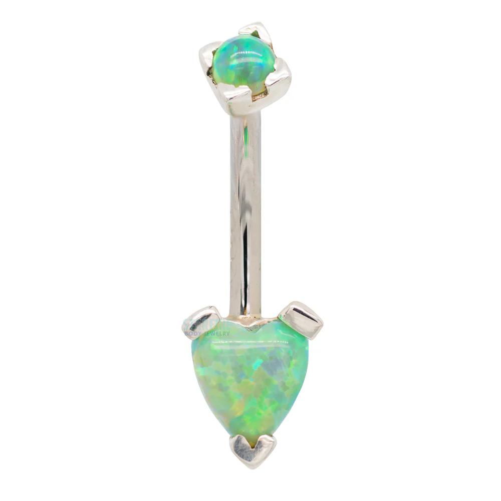 'Tres Jolie' Heart Opal Navel Curve - Image 5