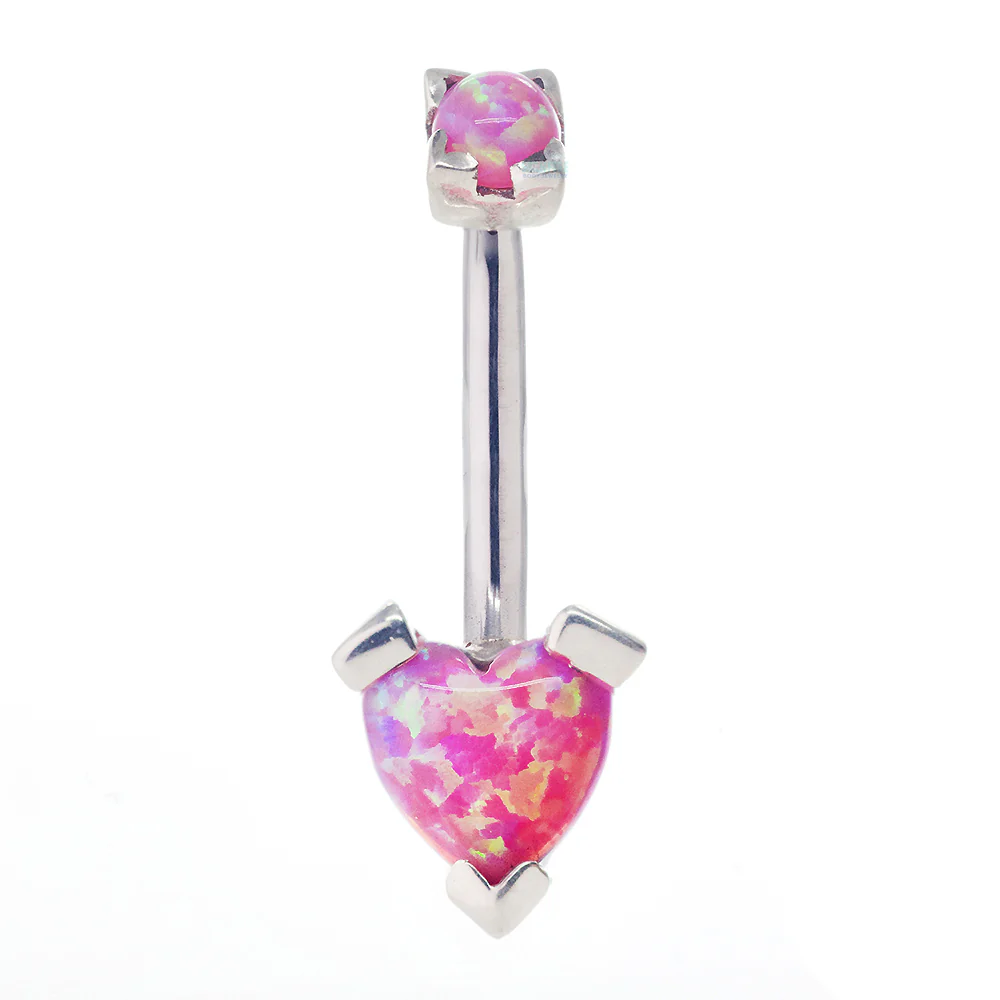 'Tres Jolie' Heart Opal Navel Curve - Image 6