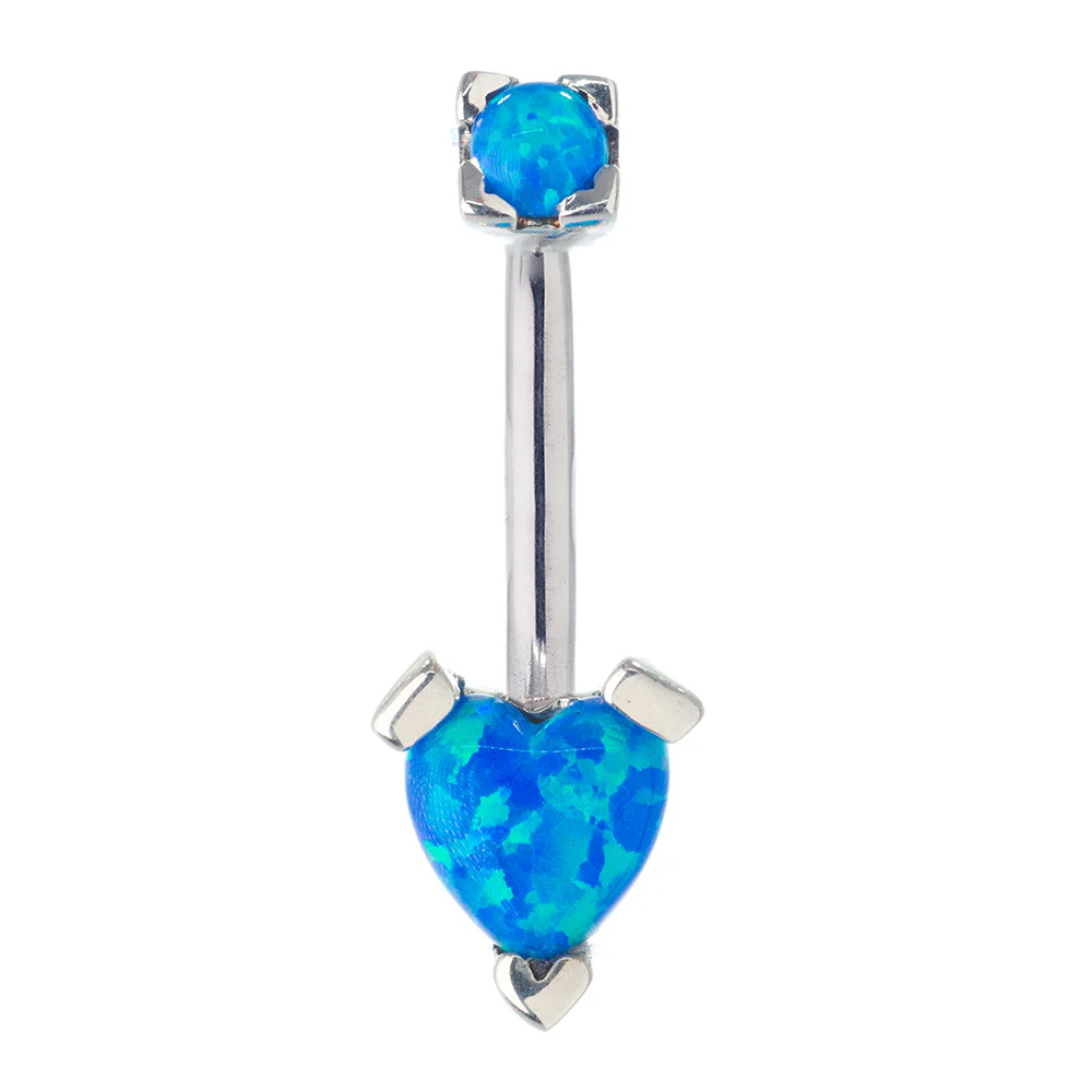 'Tres Jolie' Heart Opal Navel Curve - Image 7