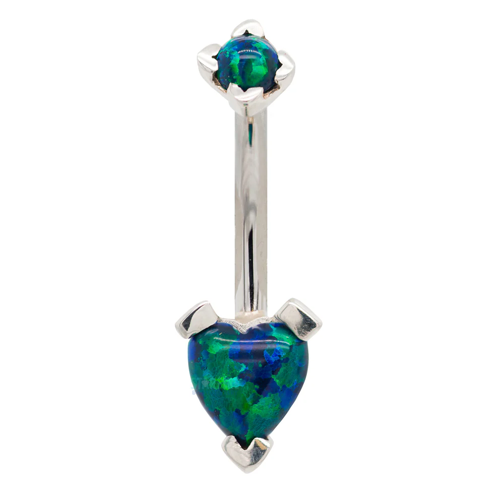 'Tres Jolie' Heart Opal Navel Curve - Image 8
