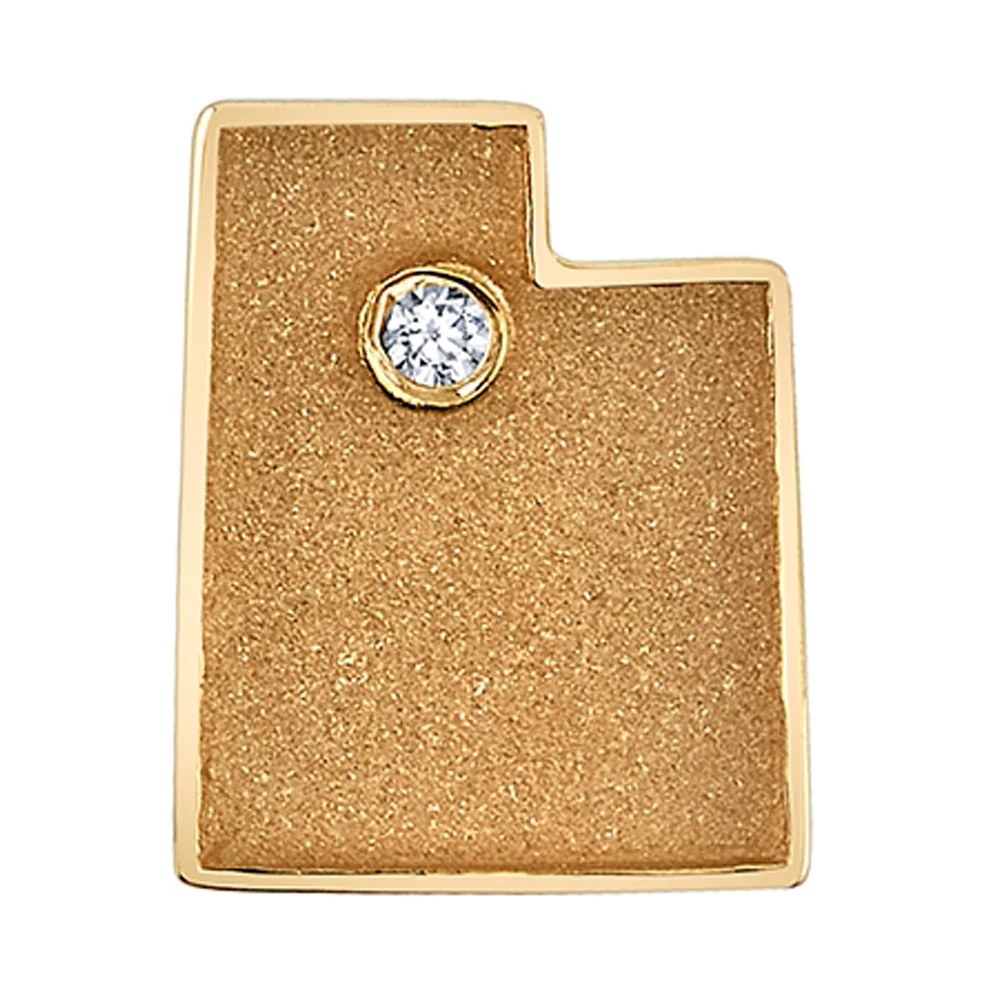 "Utah" Threaded End in Gold with White CZ - Image 2