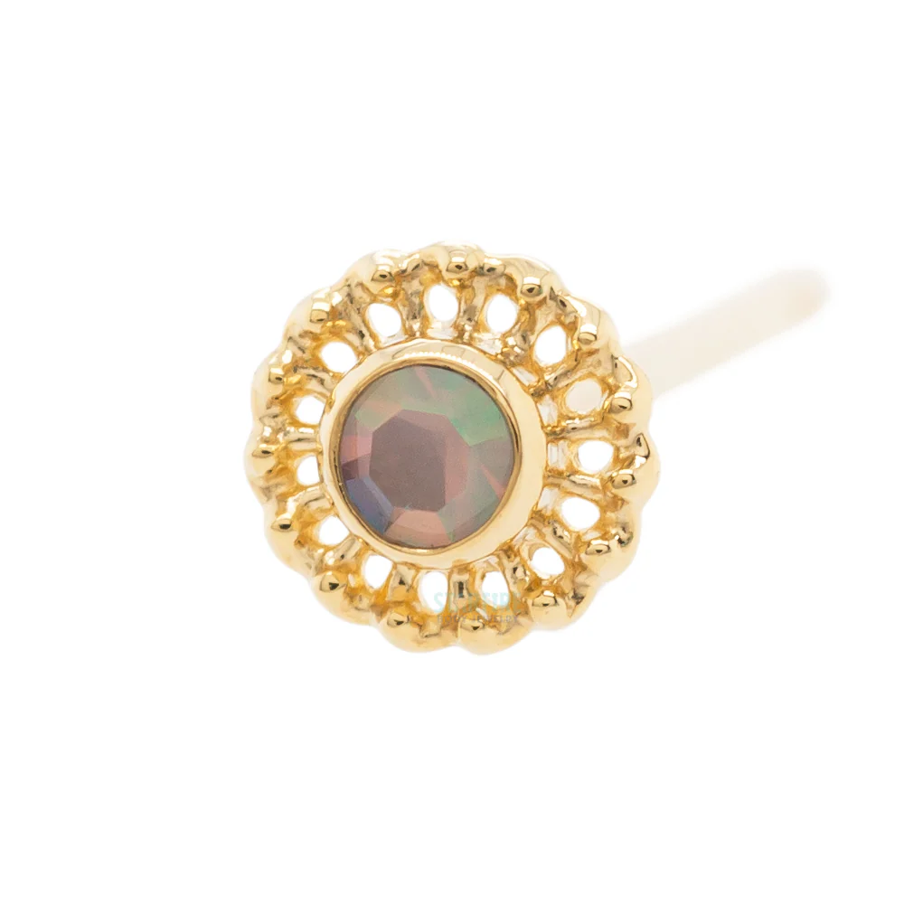 "Virtue" Nostril Screw in Gold with 2mm Brilliant-Cut Gem - Image 12