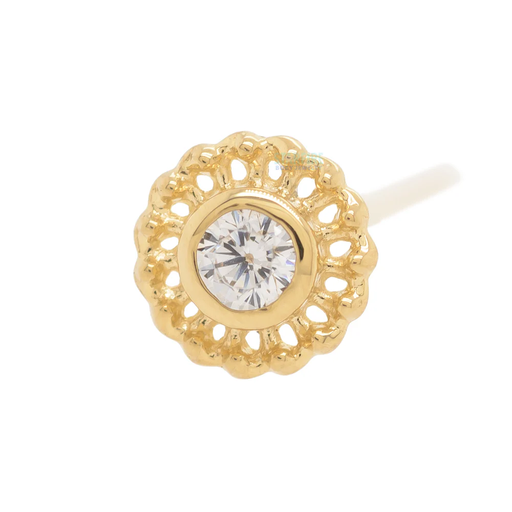 "Virtue" Nostril Screw in Gold with 2mm Brilliant-Cut Gem - Image 5