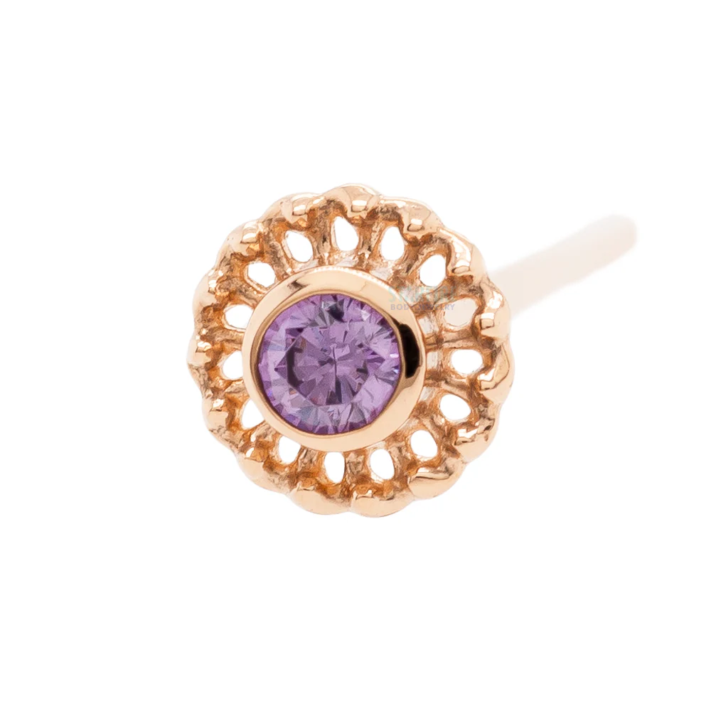 "Virtue" Nostril Screw in Gold with 2mm Brilliant-Cut Gem - Image 8