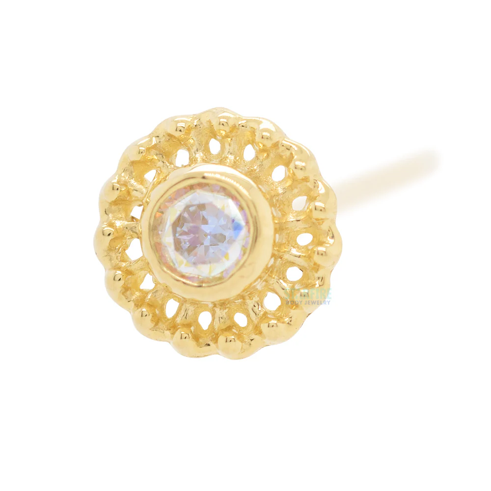 "Virtue" Nostril Screw in Gold with 2mm Brilliant-Cut Gem - Image 9