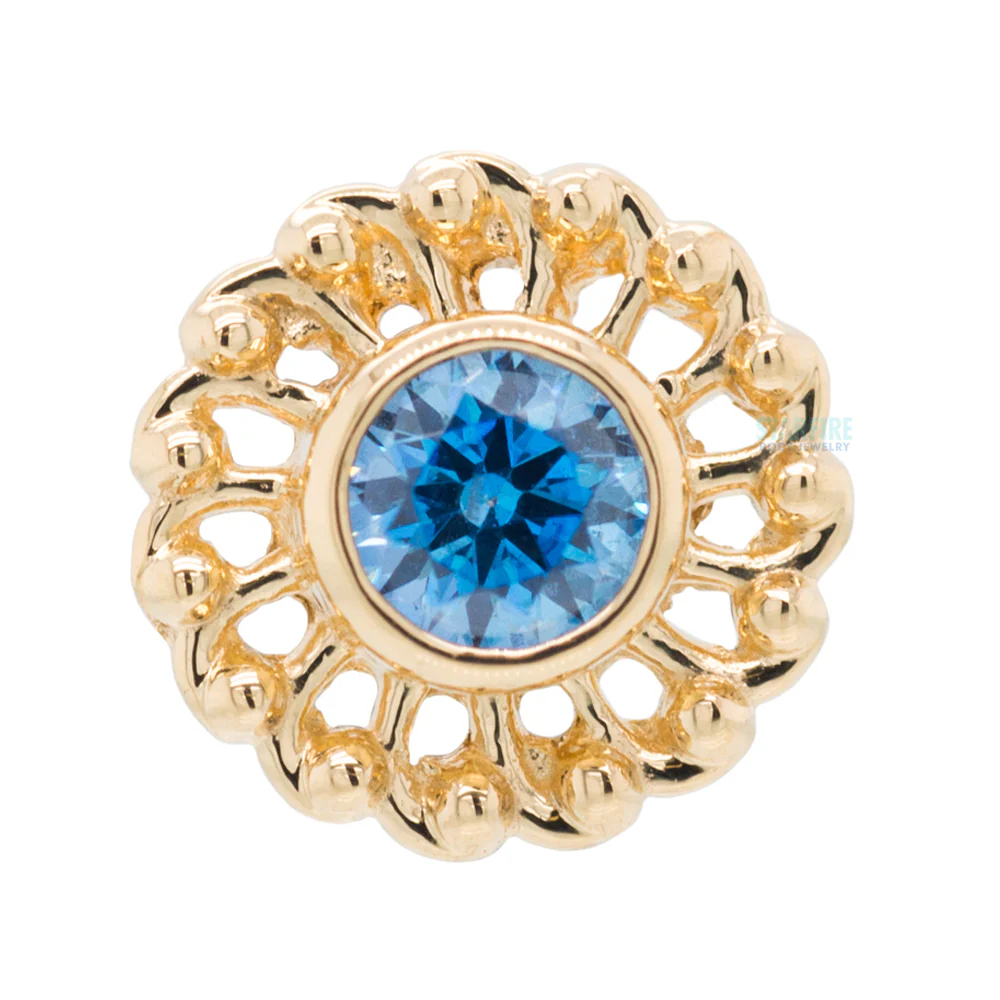 "Virtue" Nostril Screw in Gold with 3mm Brilliant-Cut Gem - Image 3