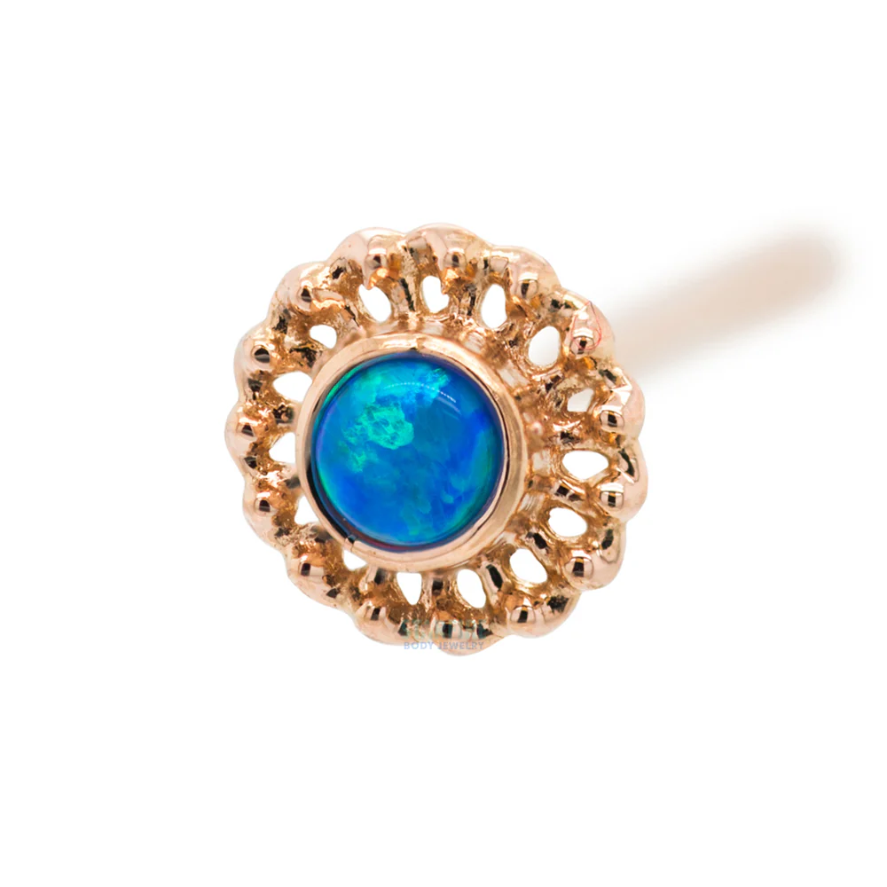 "Virtue" Nostril Screw in Gold with Opal - Image 9